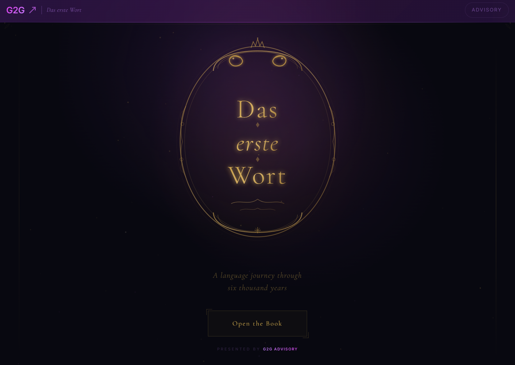 Das erste Wort, a literary journey through six thousand years of the German language
